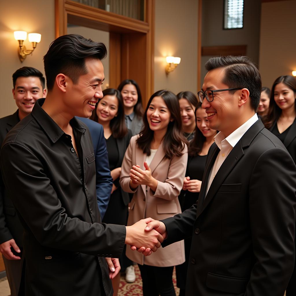 Karry Wang interacting with his fans, fostering a strong connection