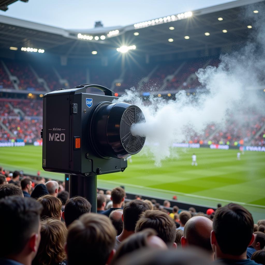 KDM M40 fan effectively cooling down passionate football fans during a match.