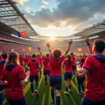 Fans Running at Kick-Off