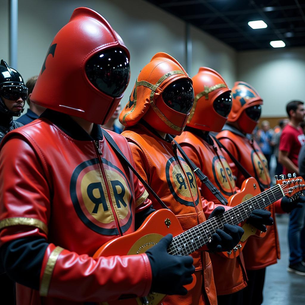 Fans dressed in Knights of Cydonia inspired costumes in the New Zealand fan video