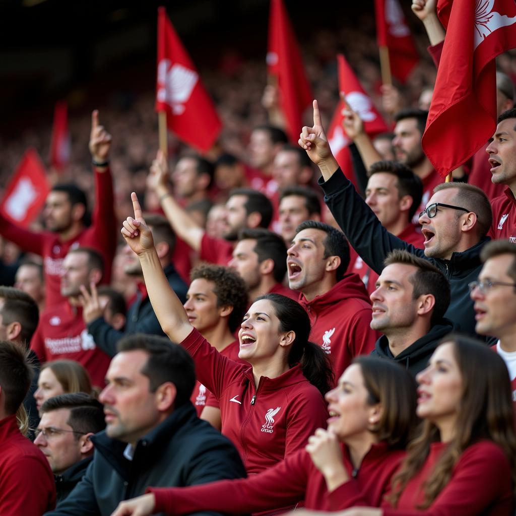 The Kop at Anfield during a match.