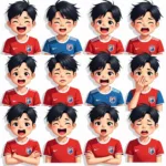 Korean Football Fans Displaying a Range of Emotions