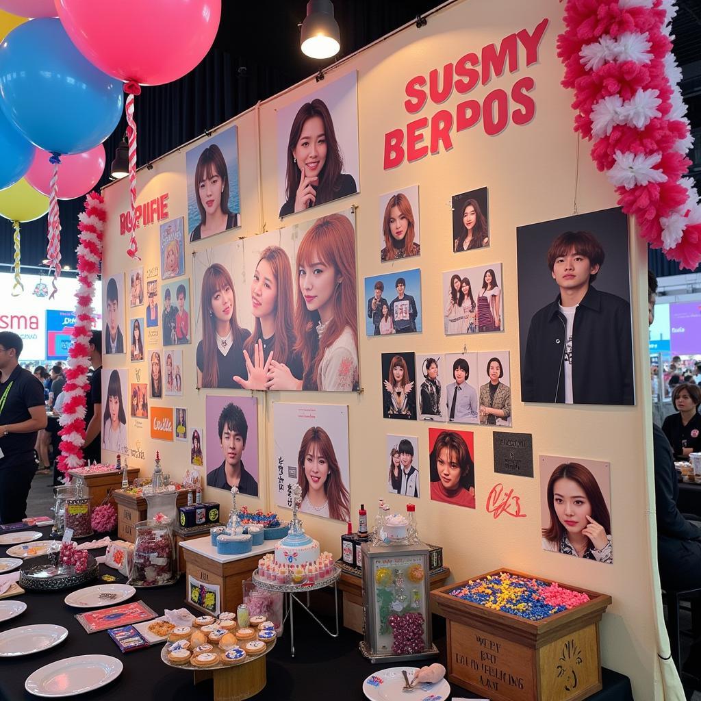 Elaborate decorations at a Kpop fan event