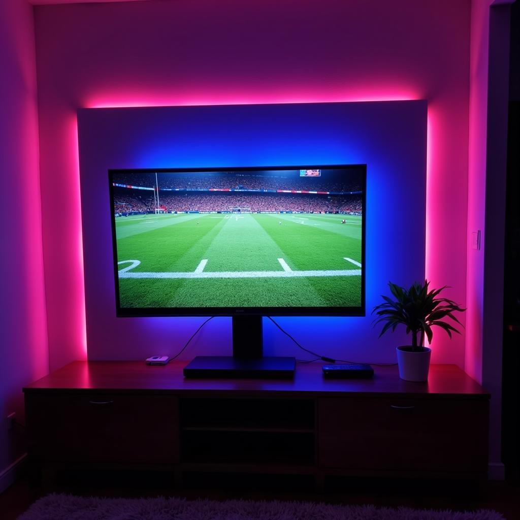 LED Fan Light Installation Behind a Television