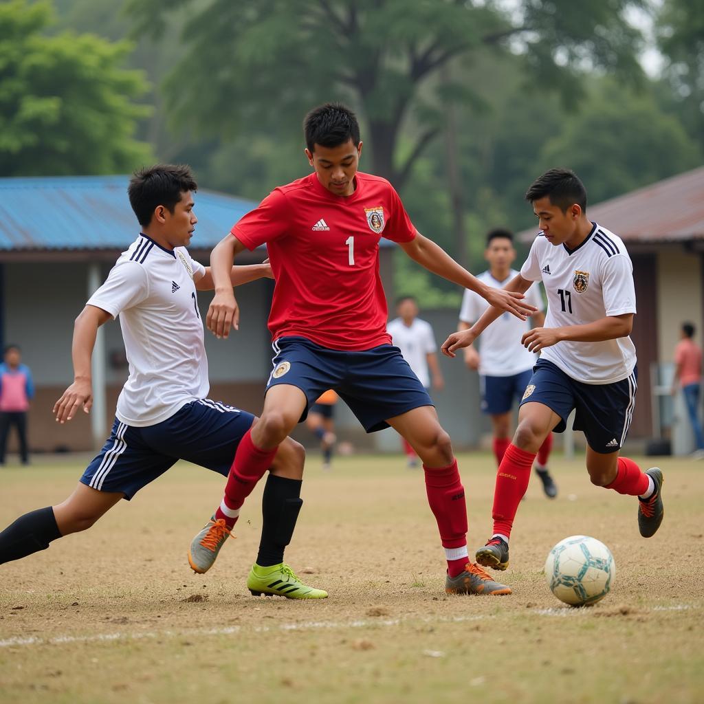 A local Indonesian amateur football match in full swing.