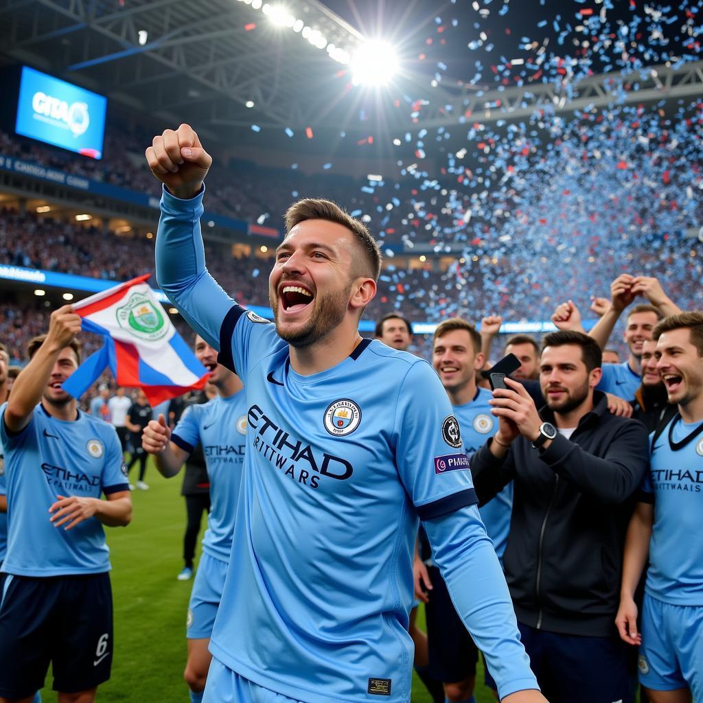 Manchester City Fans Celebrating