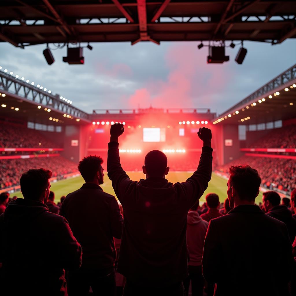 Manchester United Fans celebrating a Goal