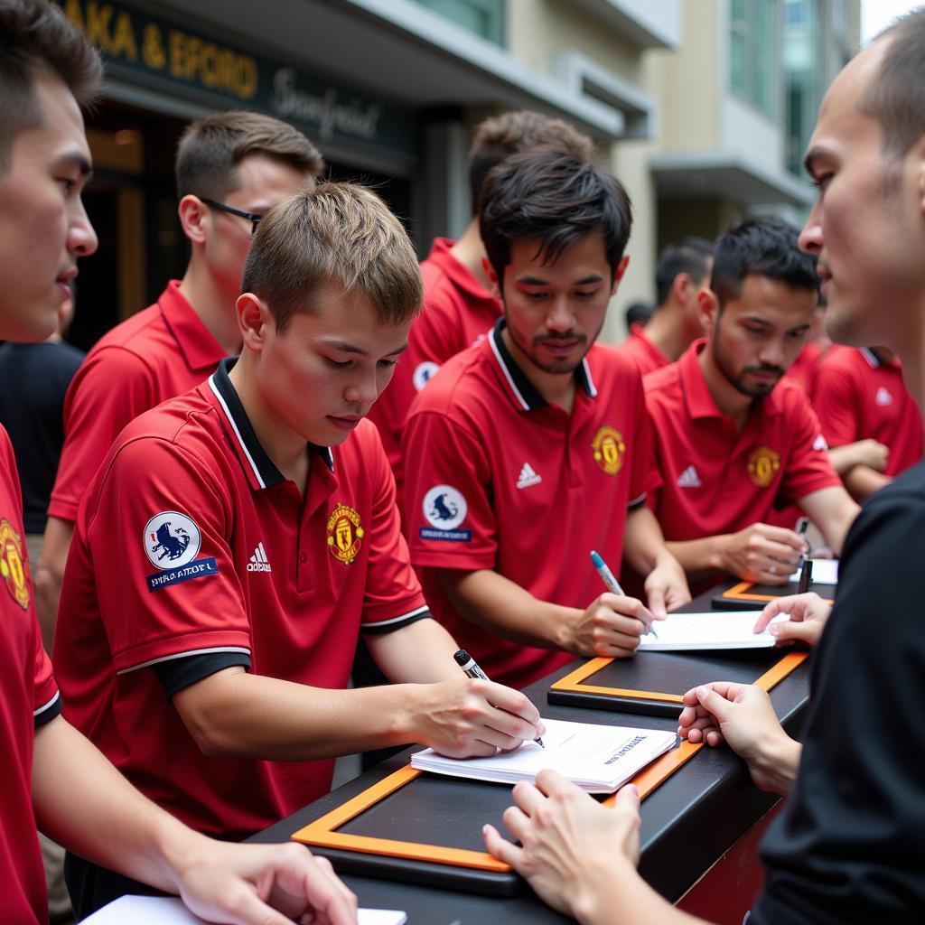 Manchester United players visiting Thailand