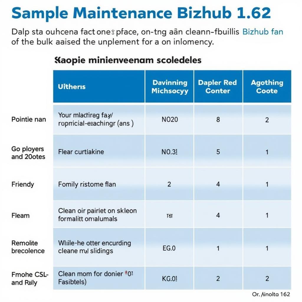 Minolta Bizhub 162 Maintenance Schedule