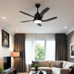 Modern 316 Stainless Steel Ceiling Fan in Living Room