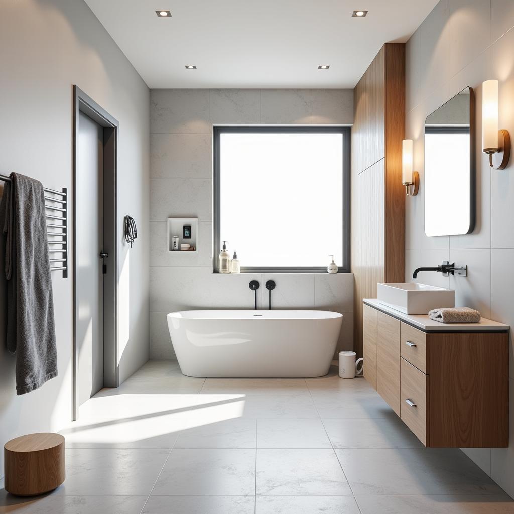 Modern Bathroom with Dehumidifier Fan