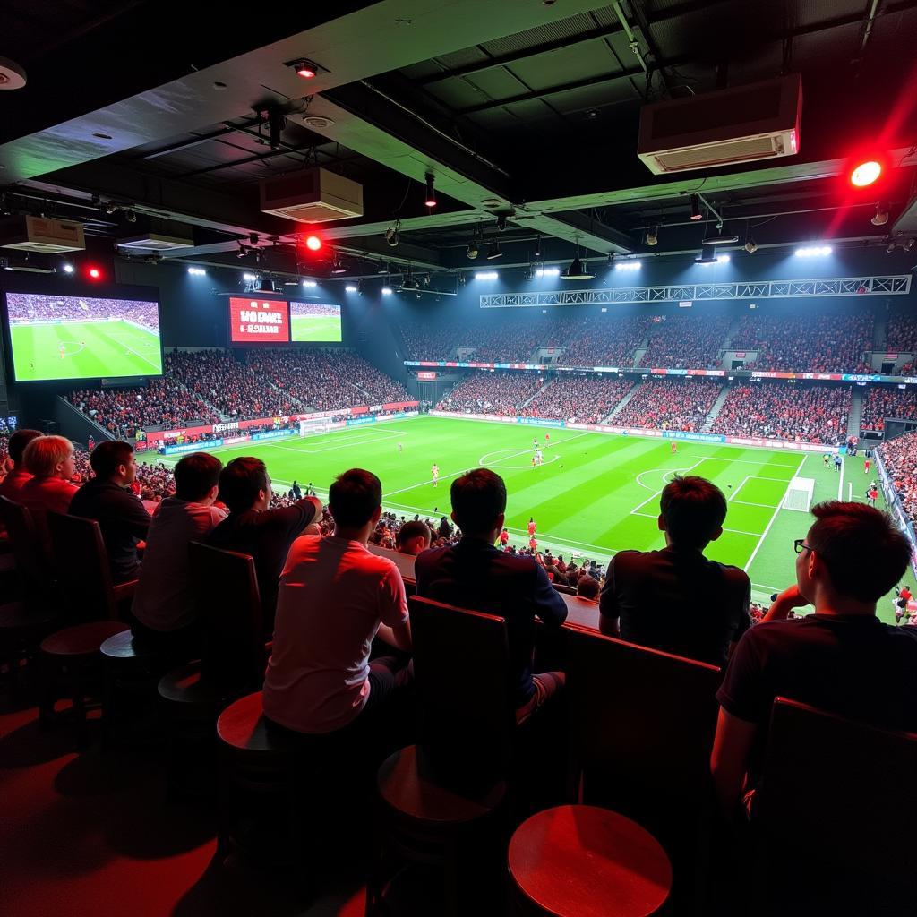 Modern Sports Bar in Vietnam Packed with Football Fans