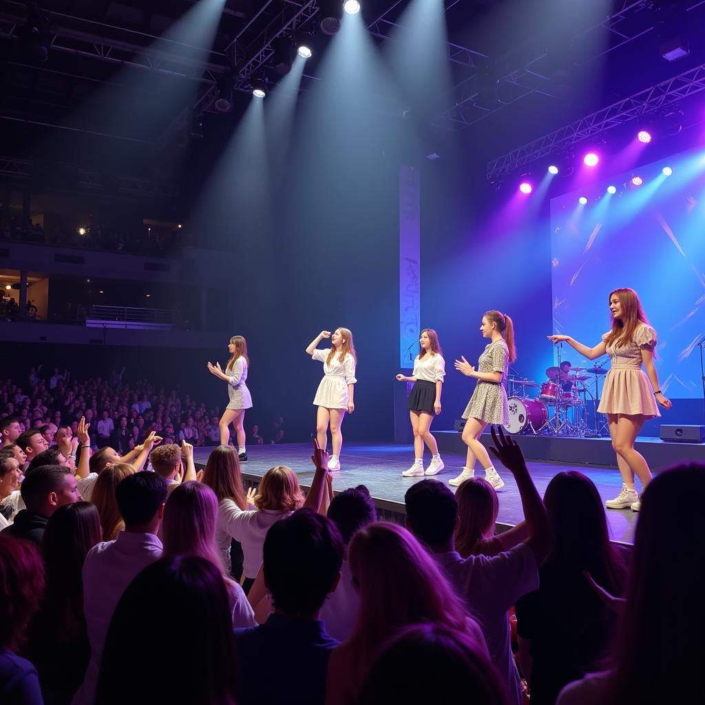 Momoland performing for their Merry-Go-Round fans