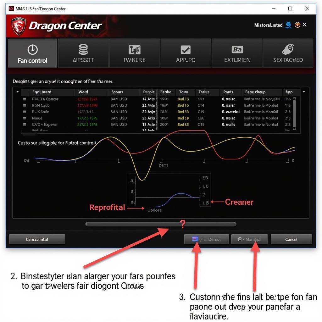 MSI Dragon Center Fan Control Interface