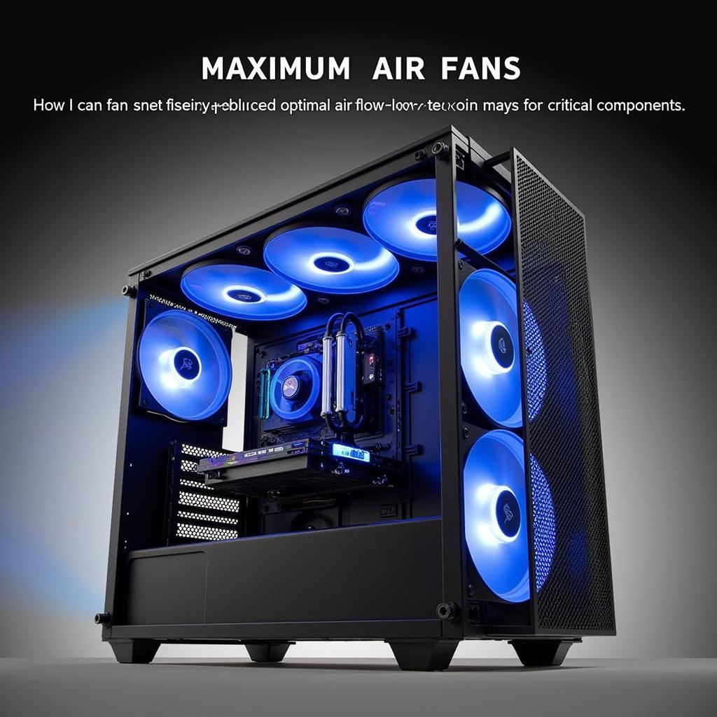 Multiple Arctic P12 PWM PST fans installed in a PC case for optimal airflow.