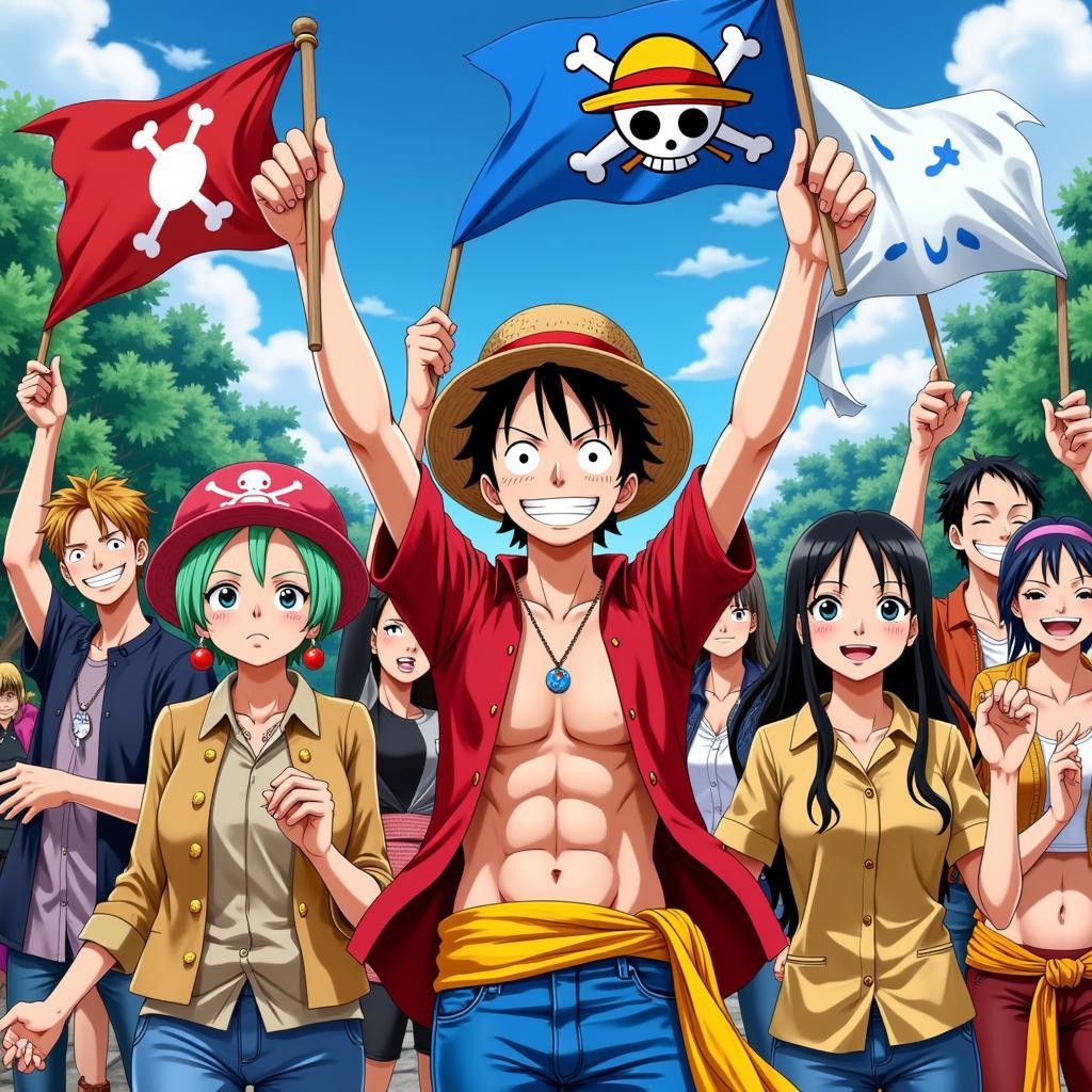 One Piece Fans Celebrating