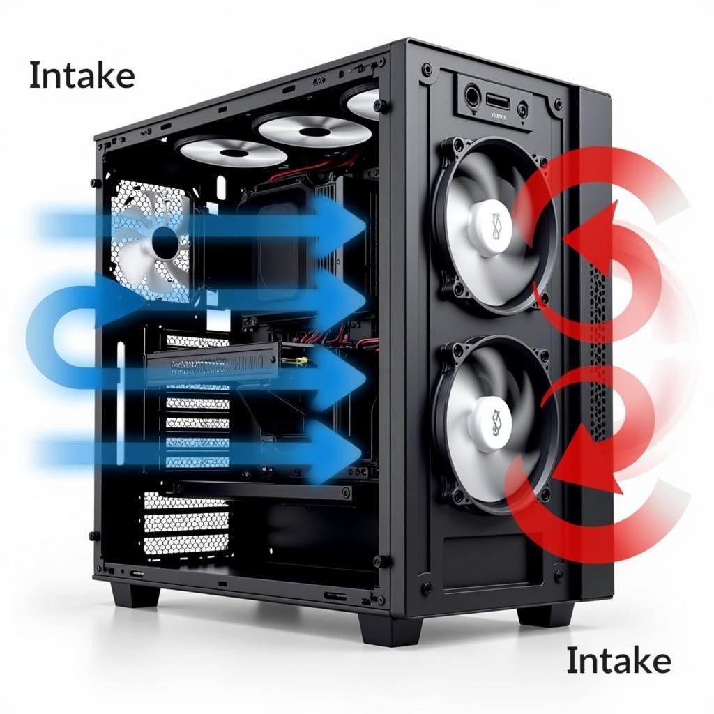 Example of an optimal fan configuration within a PC case