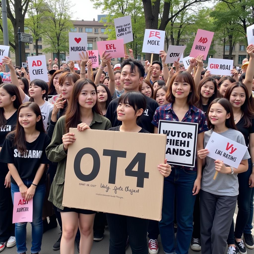 Fans Showing Support for the Original Four Members