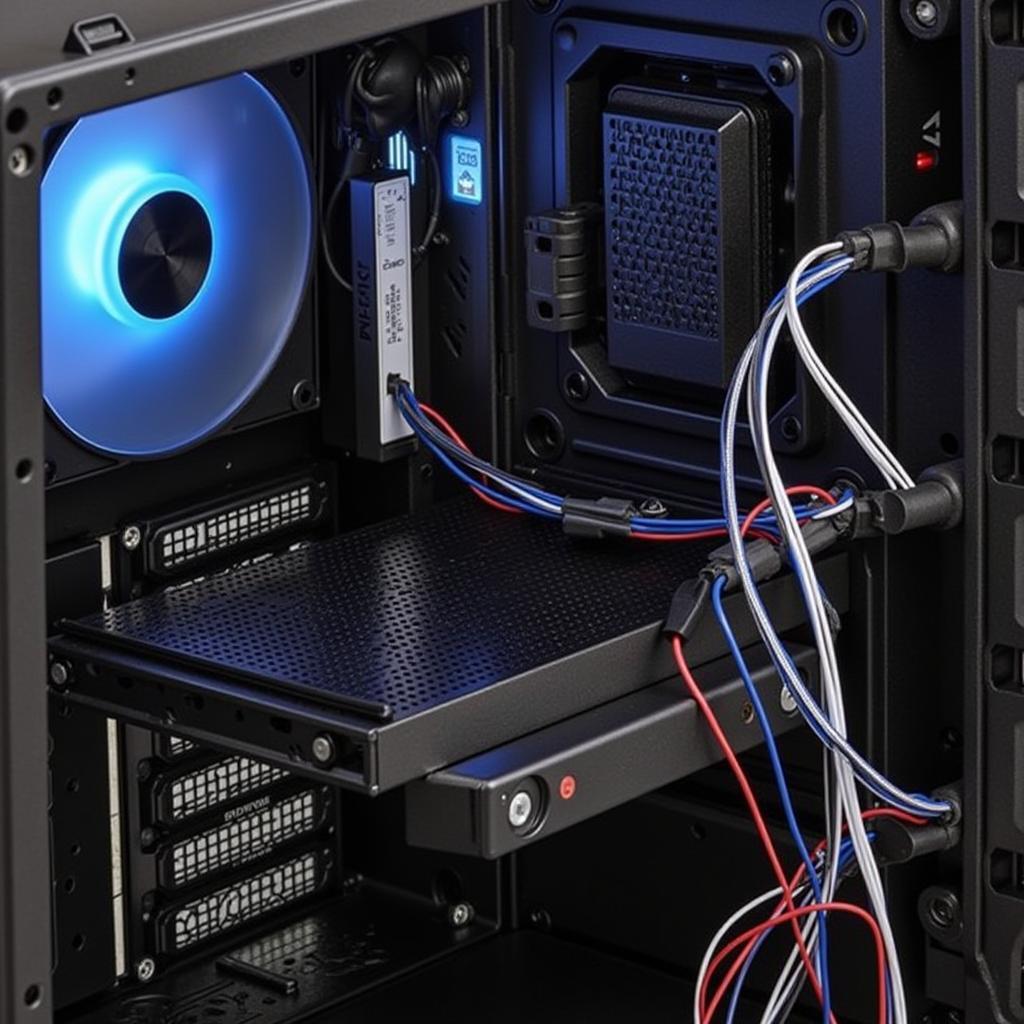 PC Case with Multiple Fans and Extension Cables