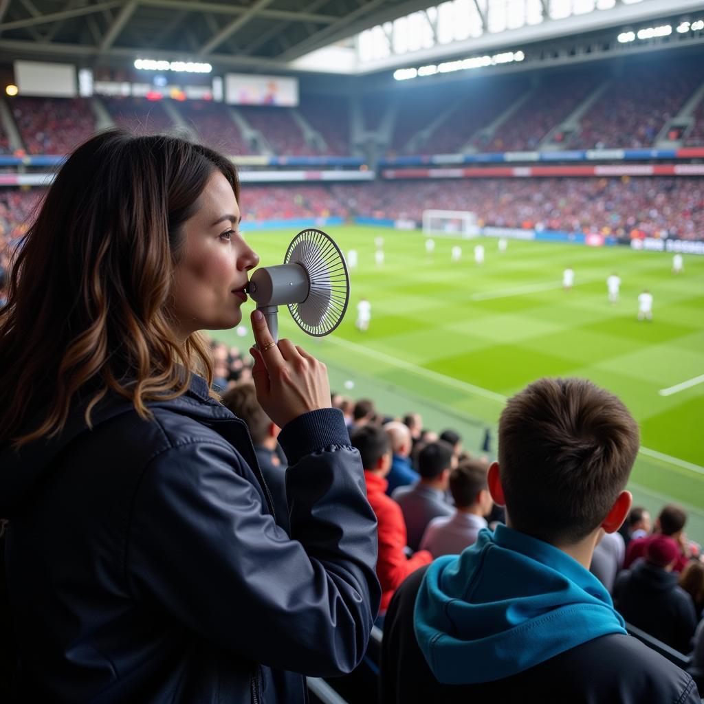 Using a portable SMC fan at the stadium