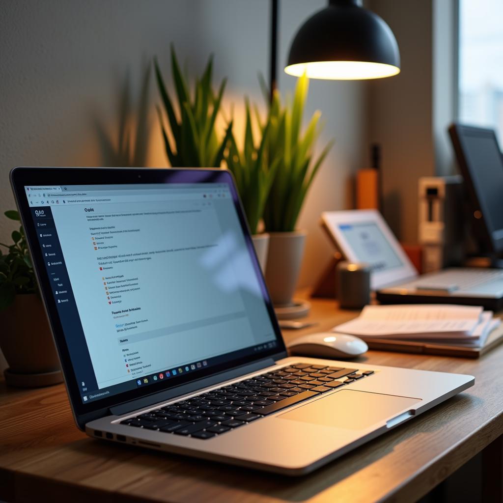 Quiet laptop in a workspace