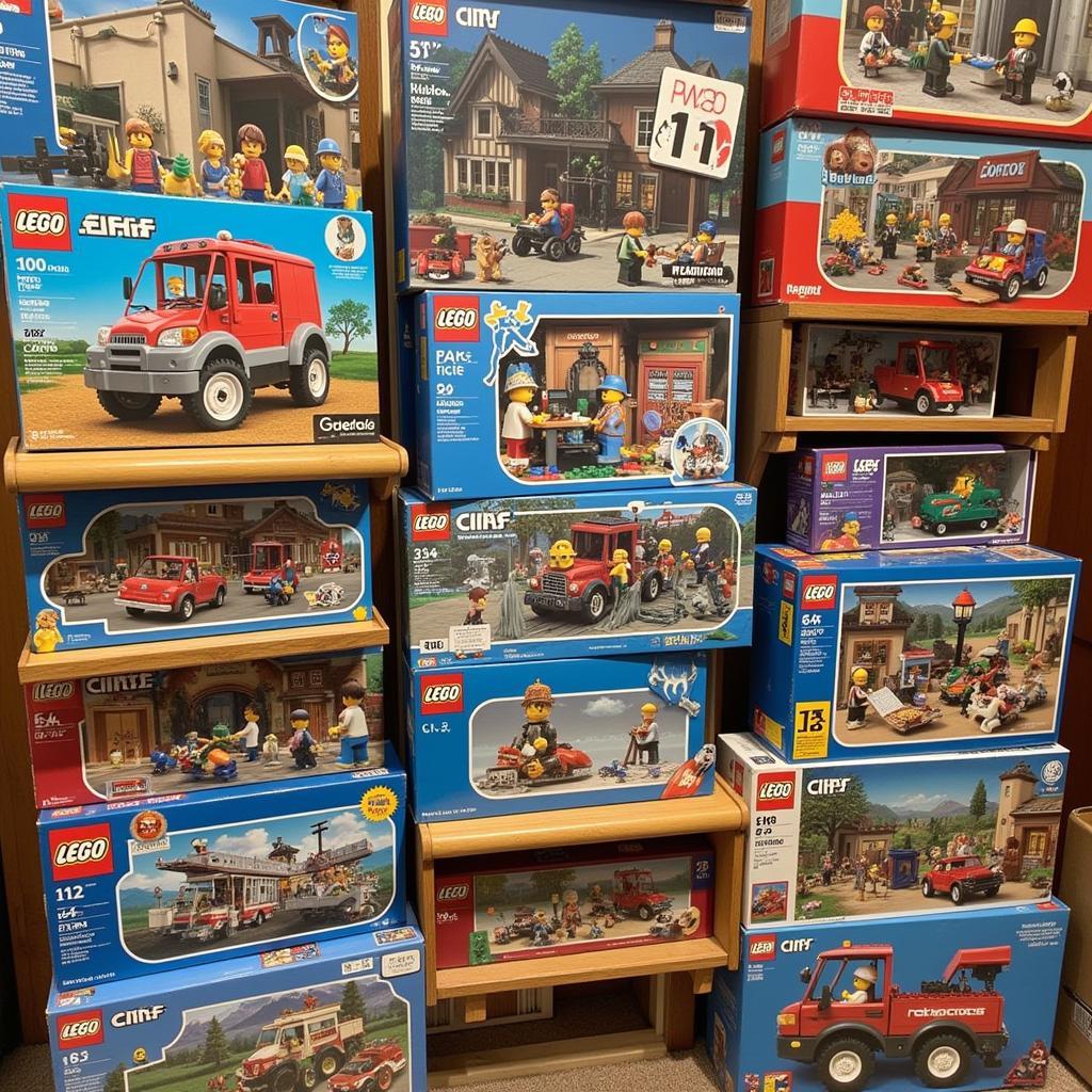 A collection of rare and retired LEGO sets, carefully preserved in their original packaging, representing a potential investment.