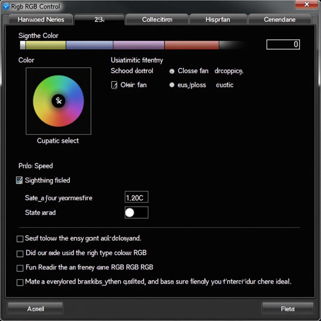 RGB fan software control interface