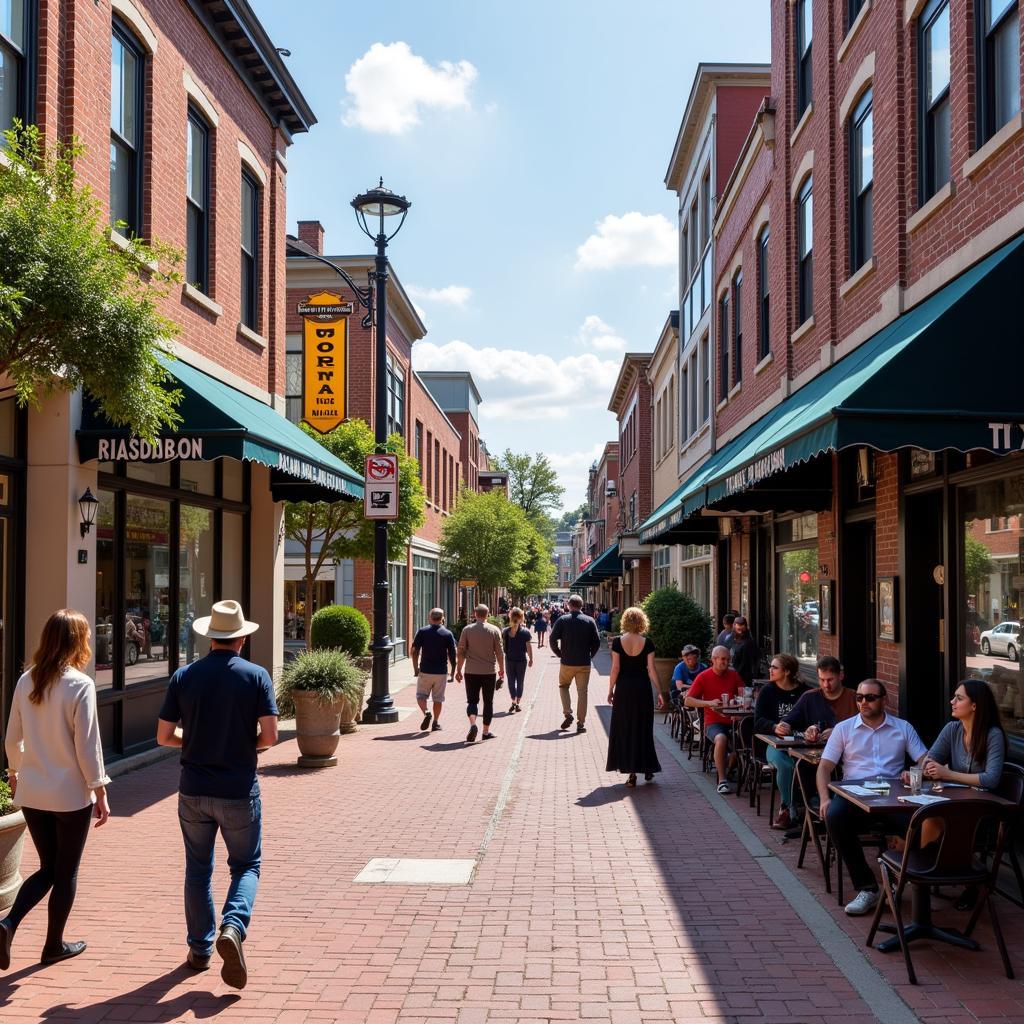 Bustling Street Scene in Richmond's Fan District