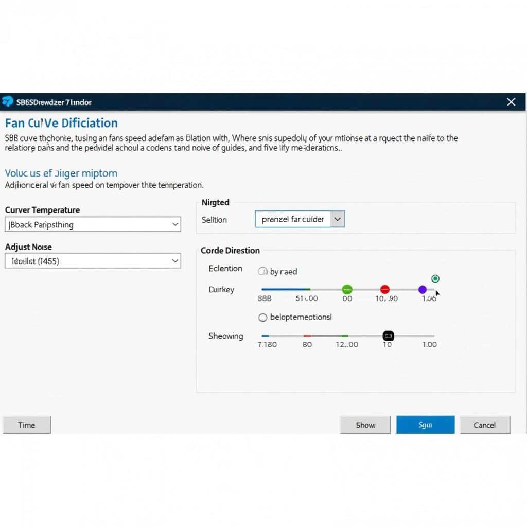 Adjusting the fan curve in SBRMiner software for optimized cooling and noise reduction.