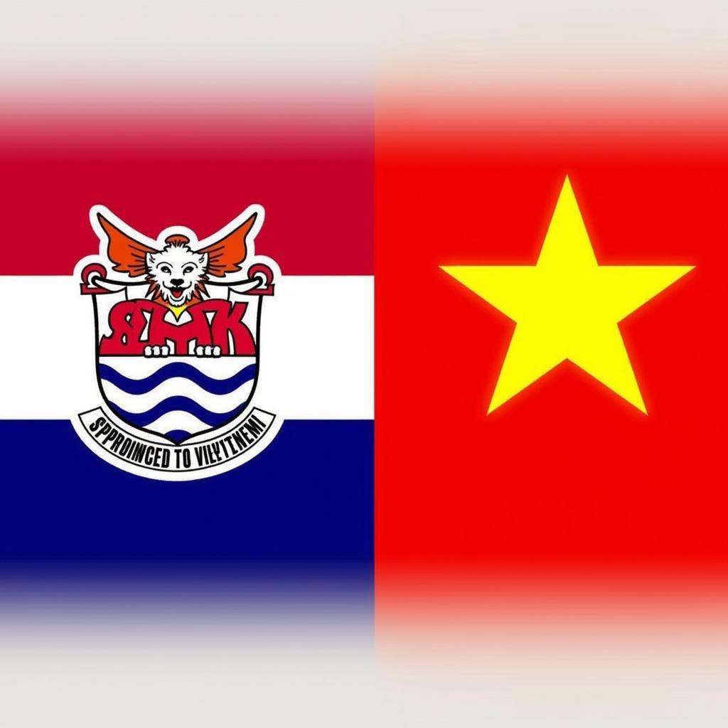 SC Heerenveen and Vietnam flags together