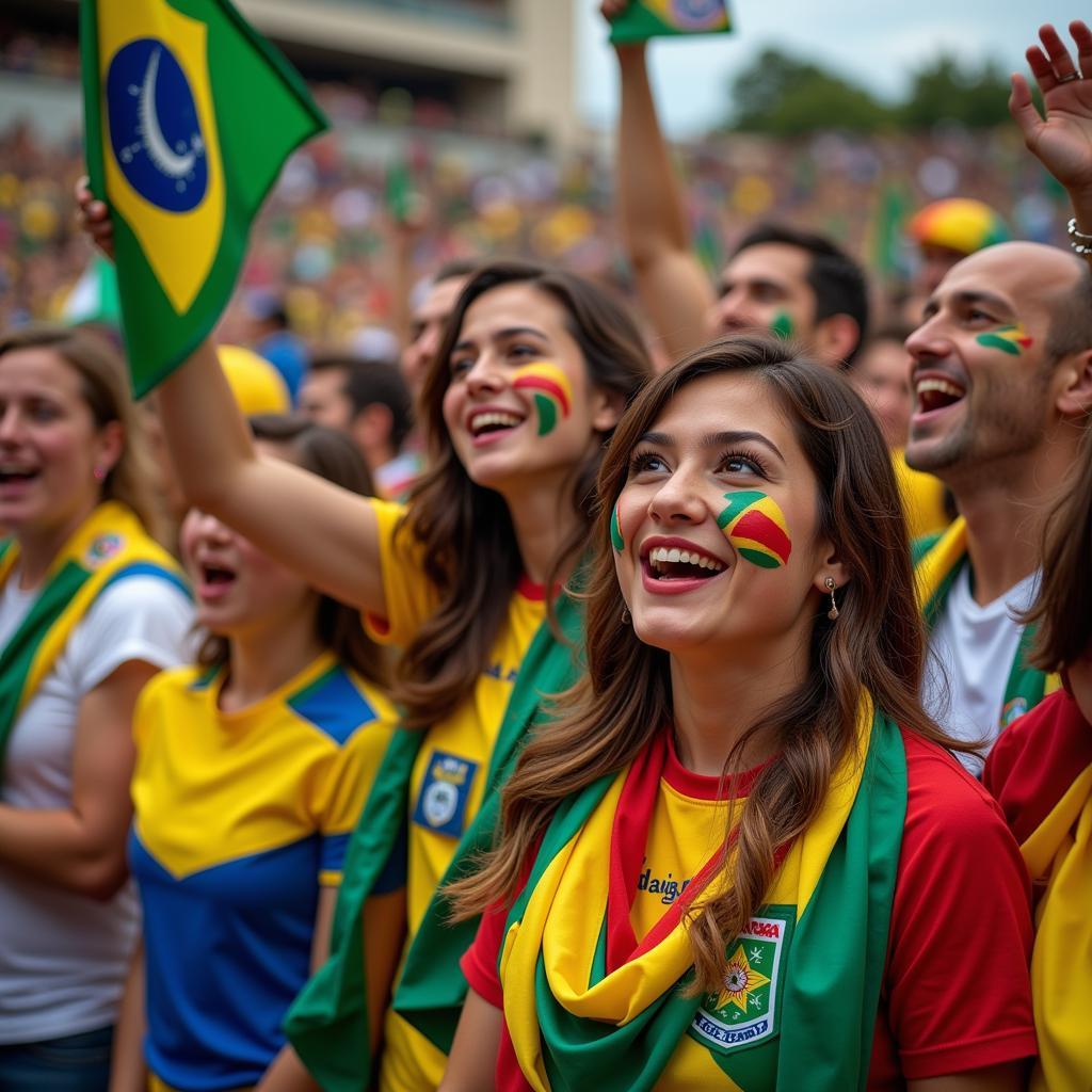 South American FIFA Fans Celebrating