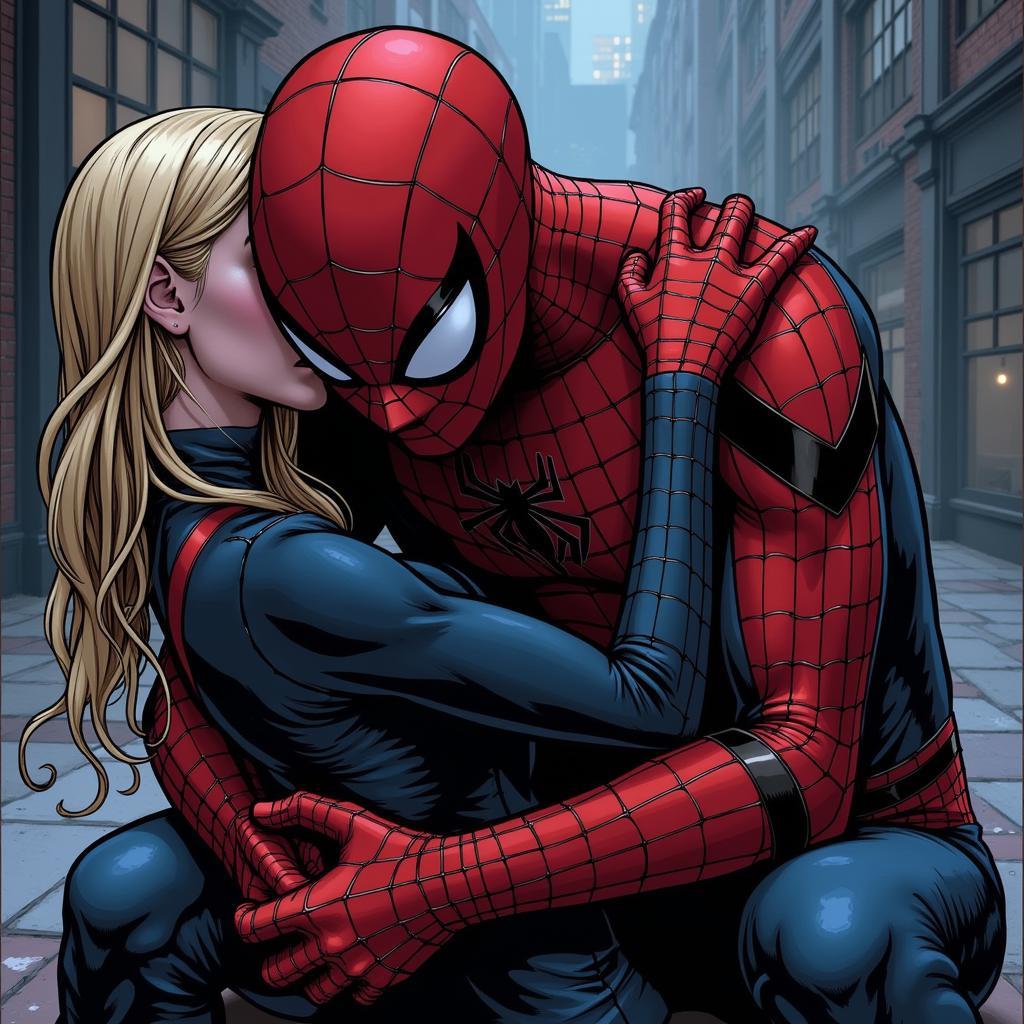 Spider-Man grieving Gwen Stacy's loss