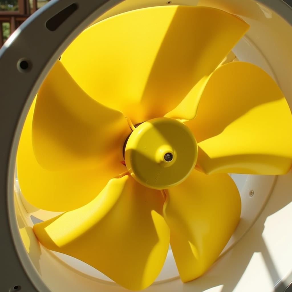 Sunflower-Inspired Fan Design: A modern fan with sunflower-shaped blades.