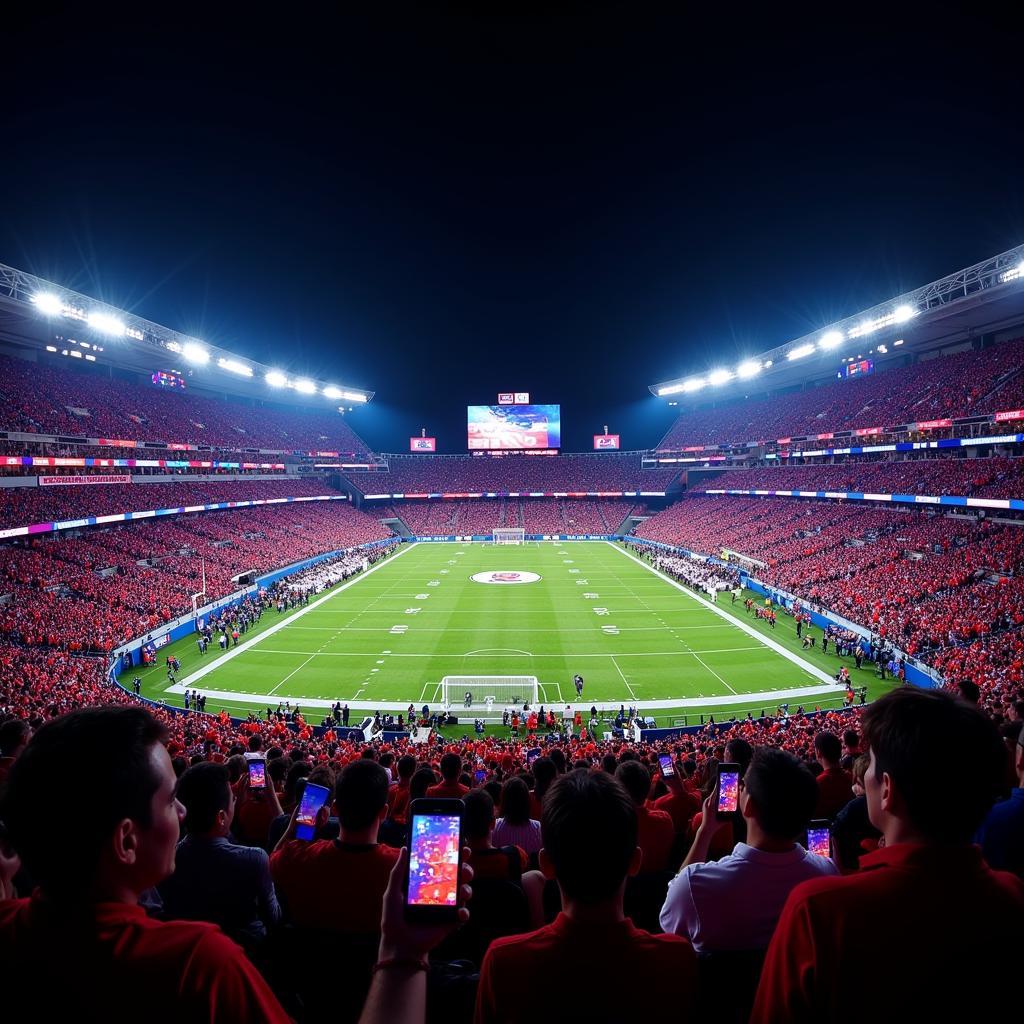 Synchronized Fan LEDs in a Football Stadium