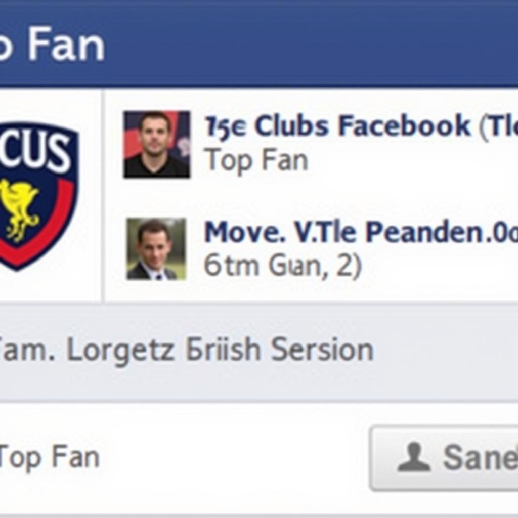 Image of a Facebook Top Fan badge on a football club's page