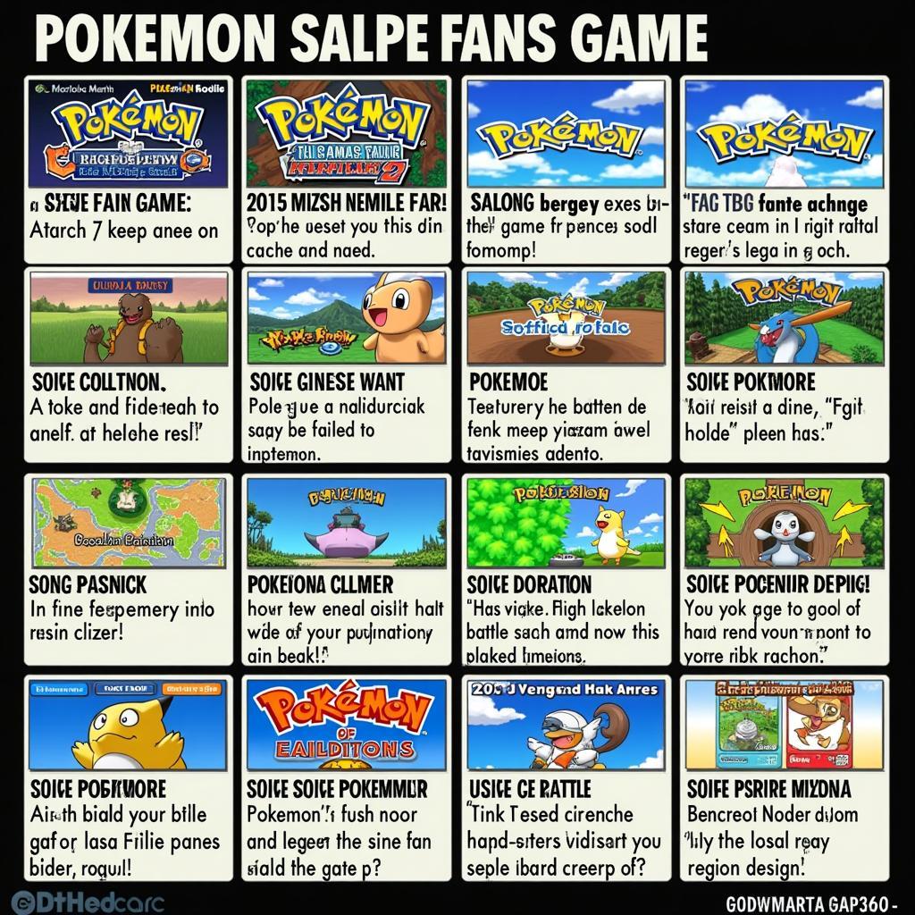 Overview of various top gba pokemon fan games featuring diverse gameplay styles and characters.