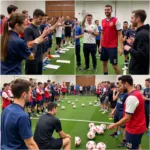 Fans participating in games and activities with U23 players at a fan meeting, creating a fun and interactive atmosphere.