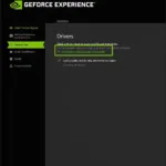 Screenshot of the NVIDIA GeForce Experience software showing the driver update section.