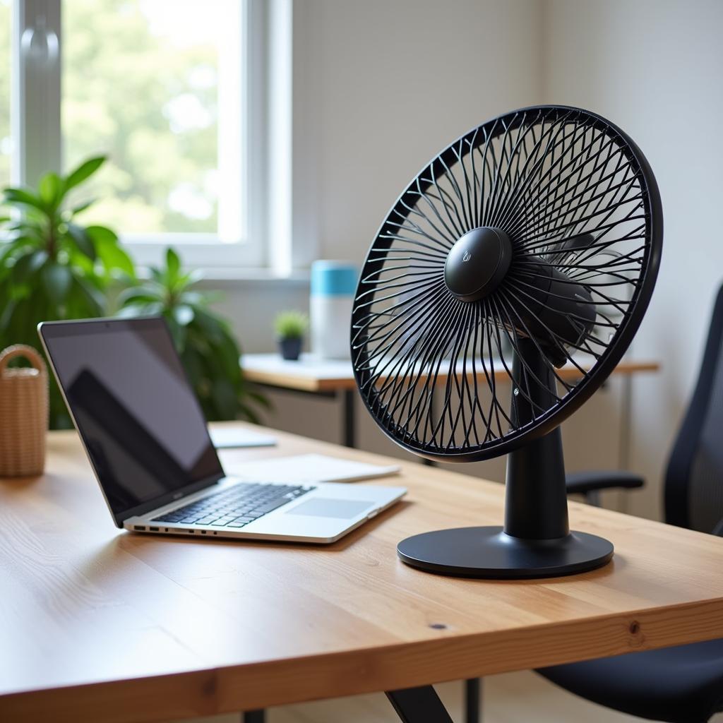 Large USB Desk Fan in a Workspace