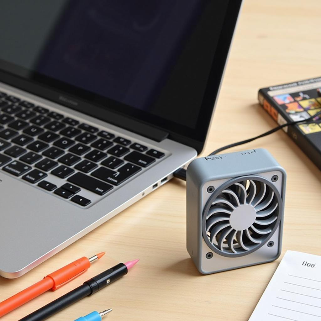 USB Mini Fan on a Desk Setup