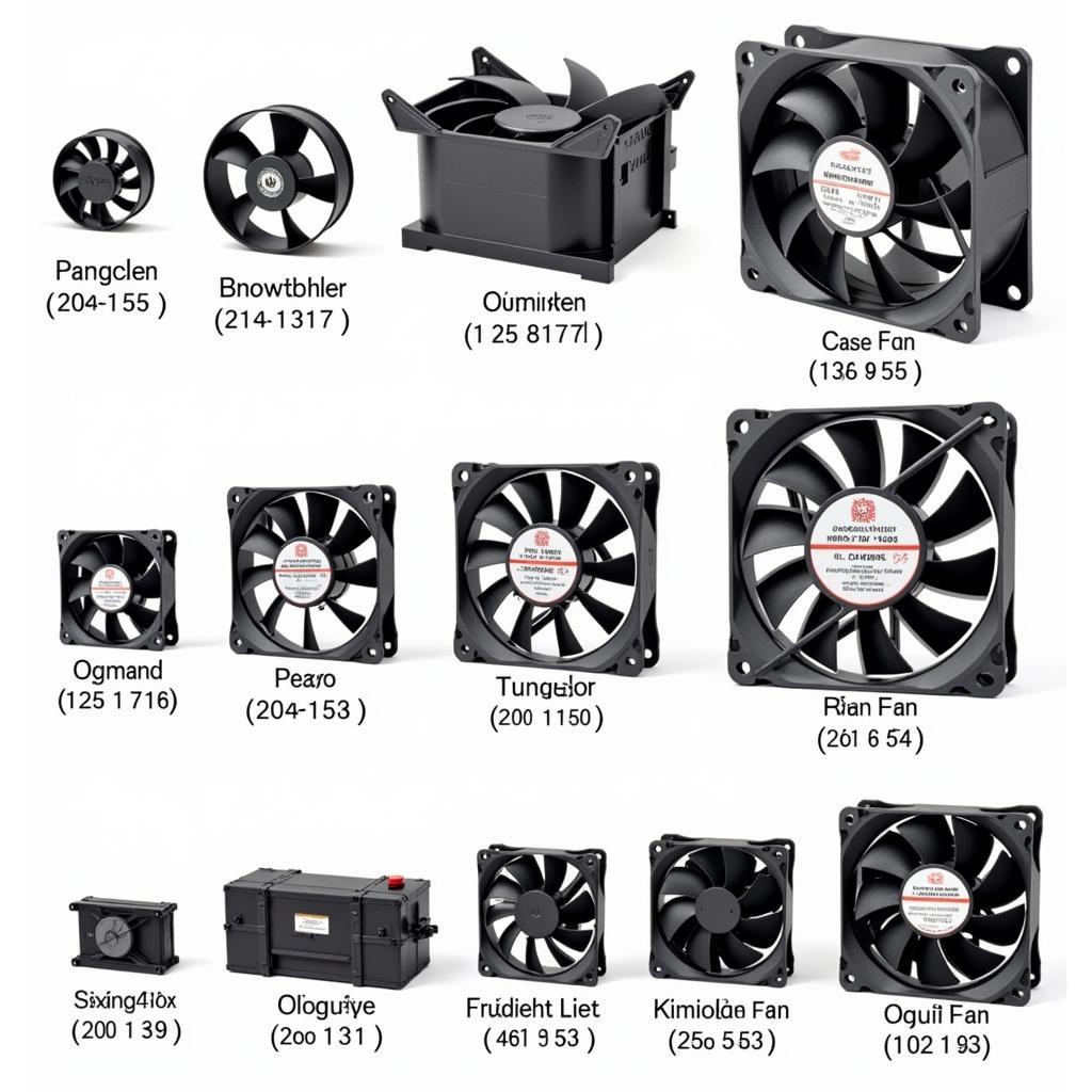 Different Fan Trục Bi Sizes and Applications