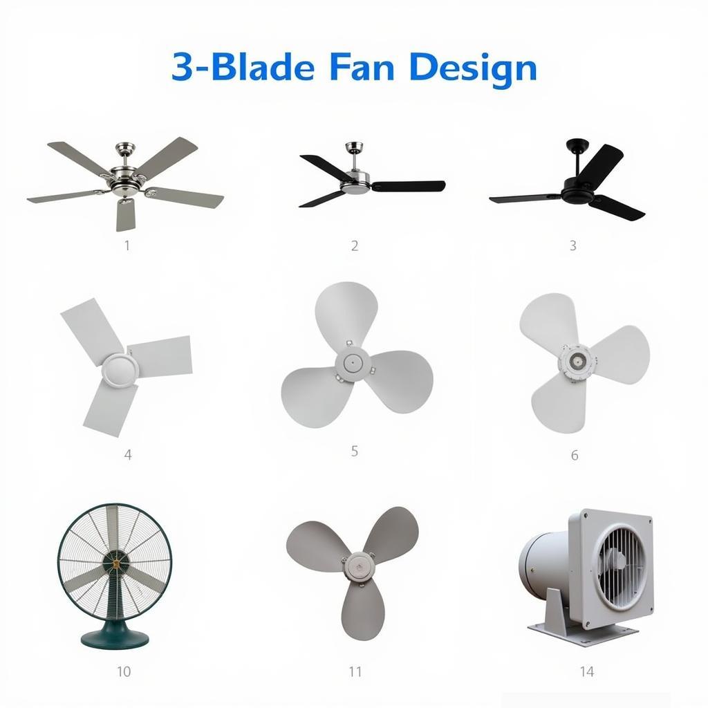 Various Three-Blade Fan Models