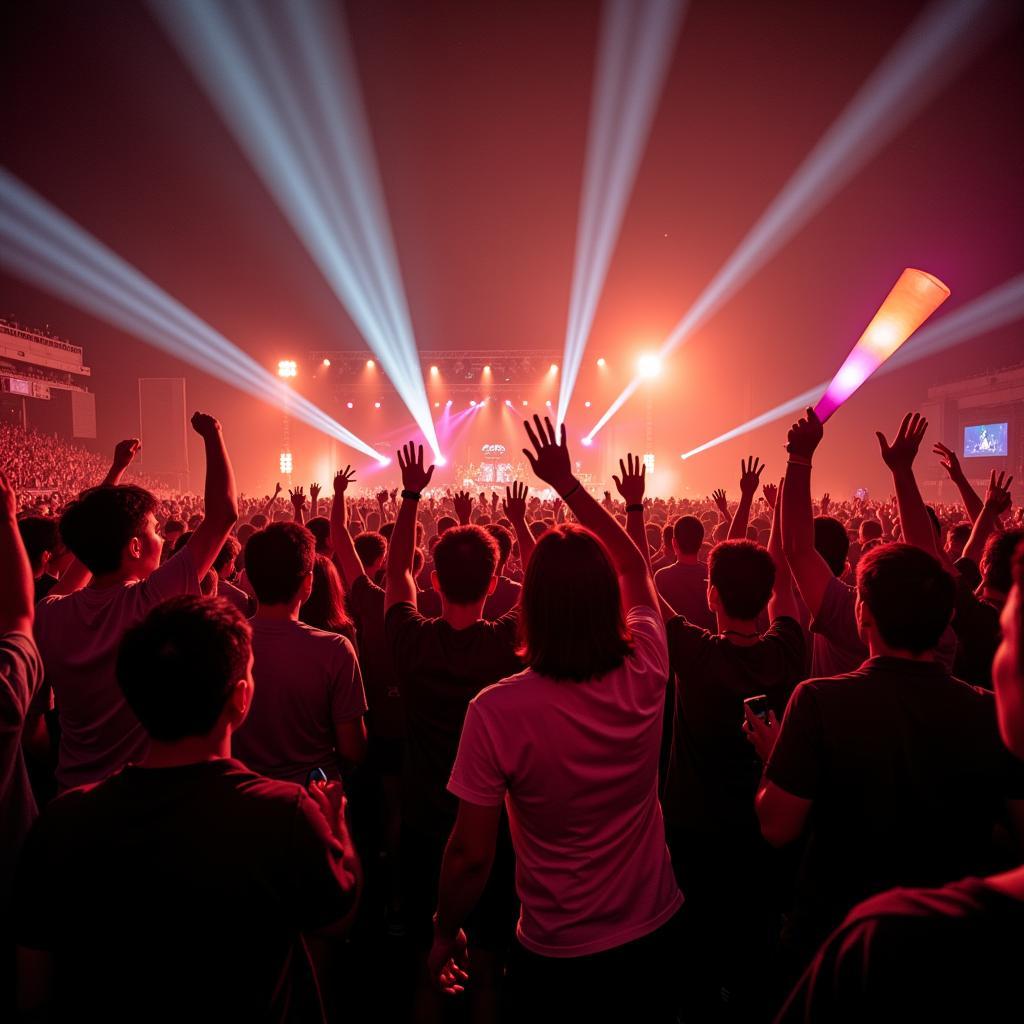 V-pop Fans Cheering at a Concert