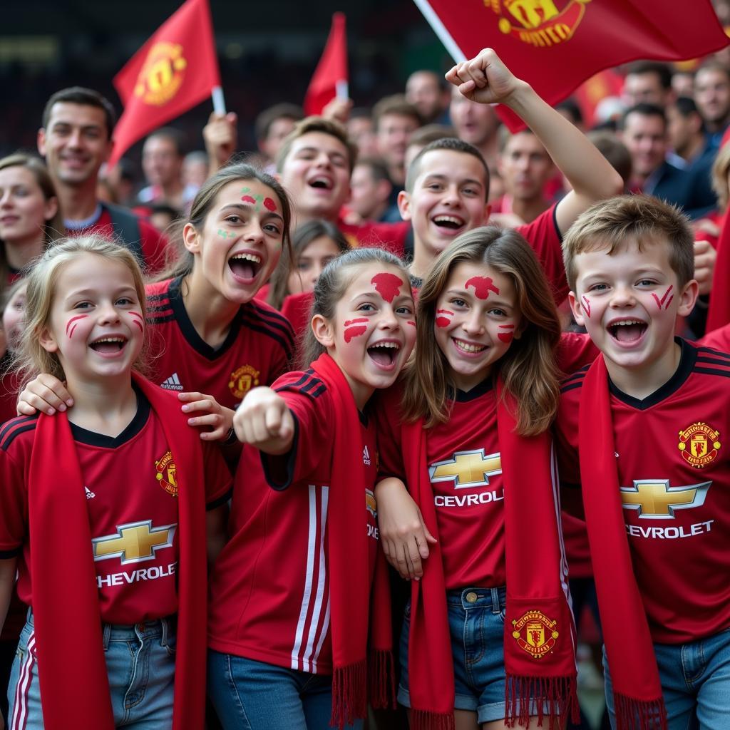 Young Buffalo MU Fans Celebrating a Goal