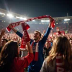 Football Fans Celebrating a Goal