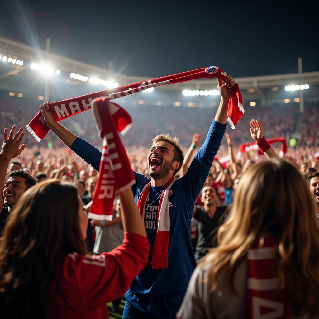 Football Fans Celebrating a Goal