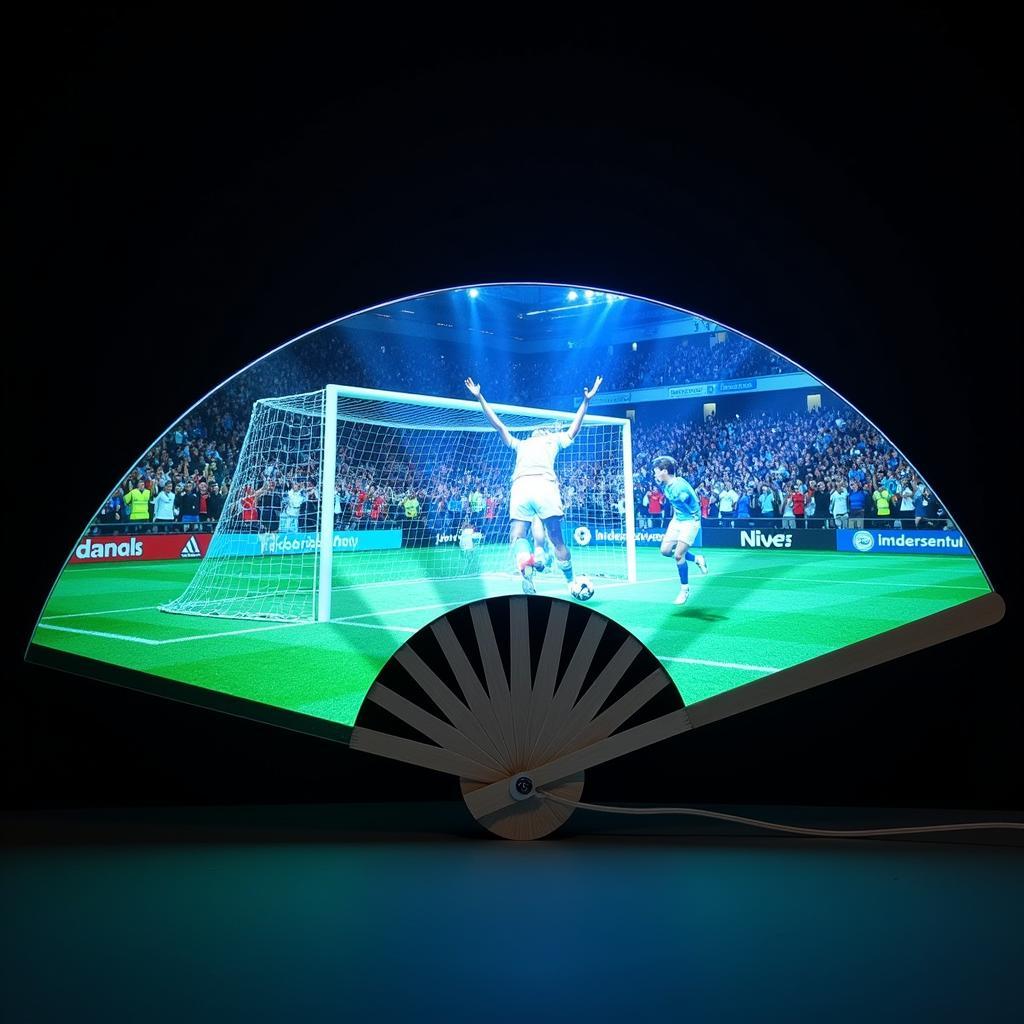 3D Hologram LED Fan Video Displaying Football Action