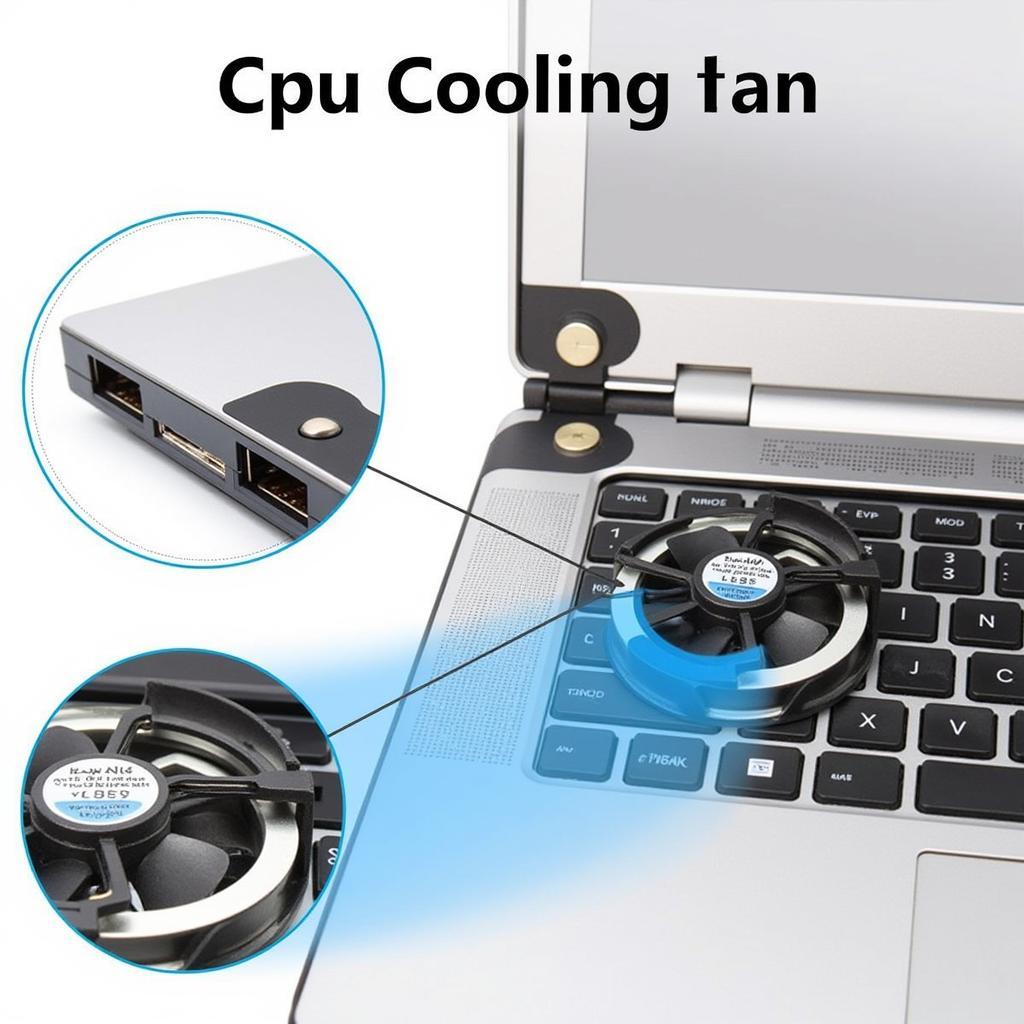 5V DC Mini Fan Cooling a Laptop CPU