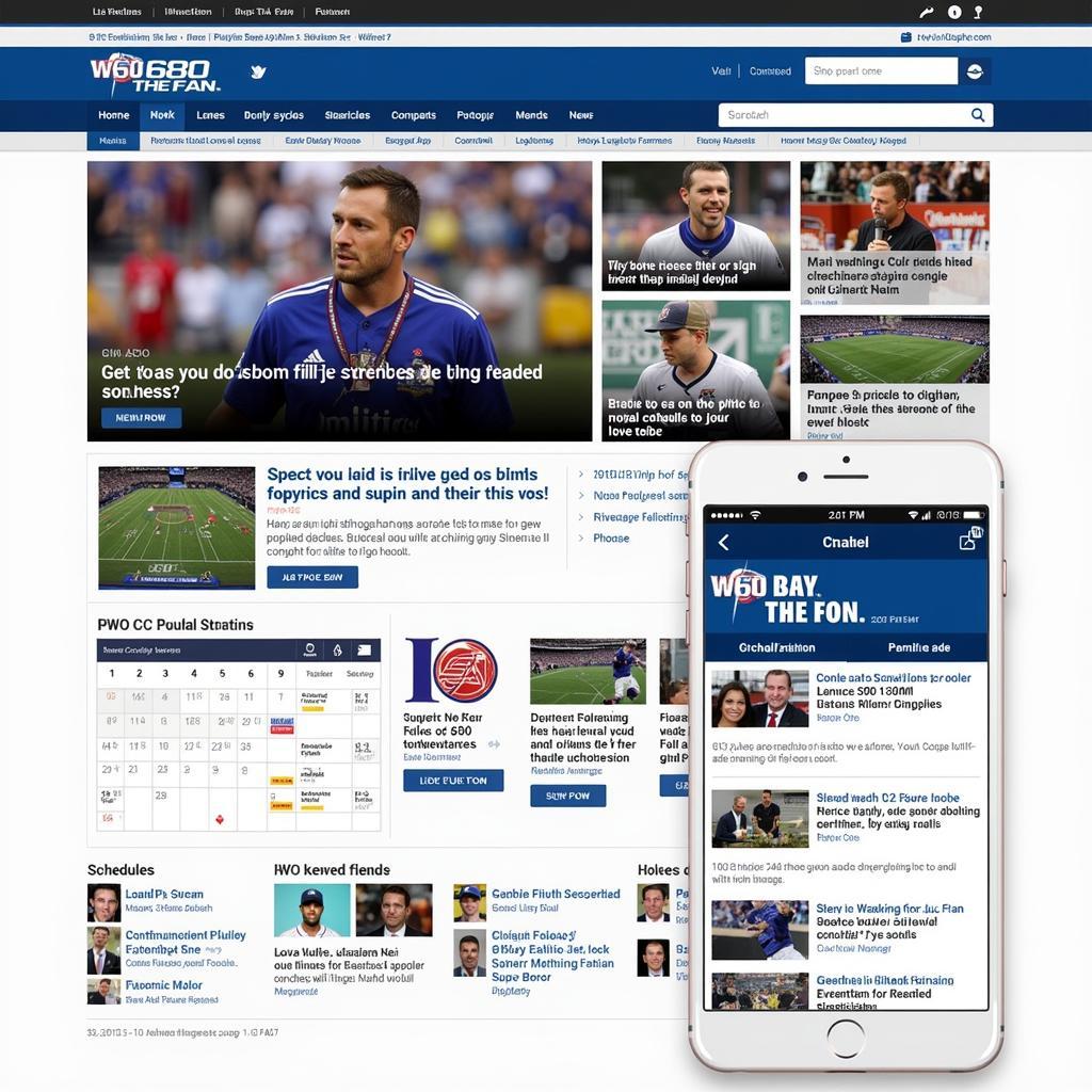 680 The Fan Website and Mobile App Interface