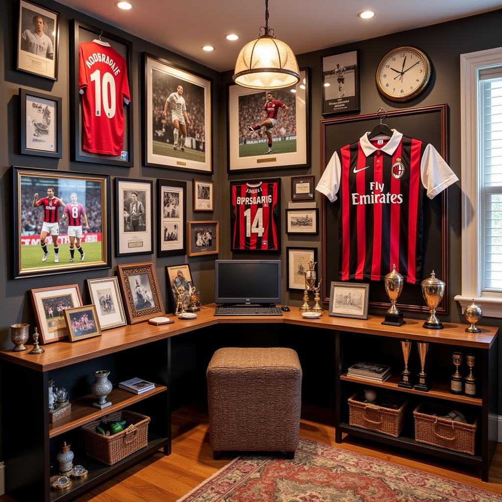 AC Milan fans room showcasing memorabilia